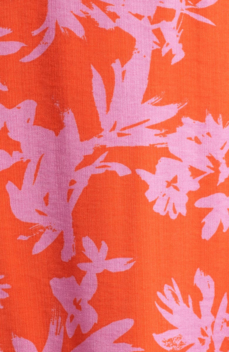 Loveappella Tie Front Slit Midi Dress, Alternate, color, Red/ Pink