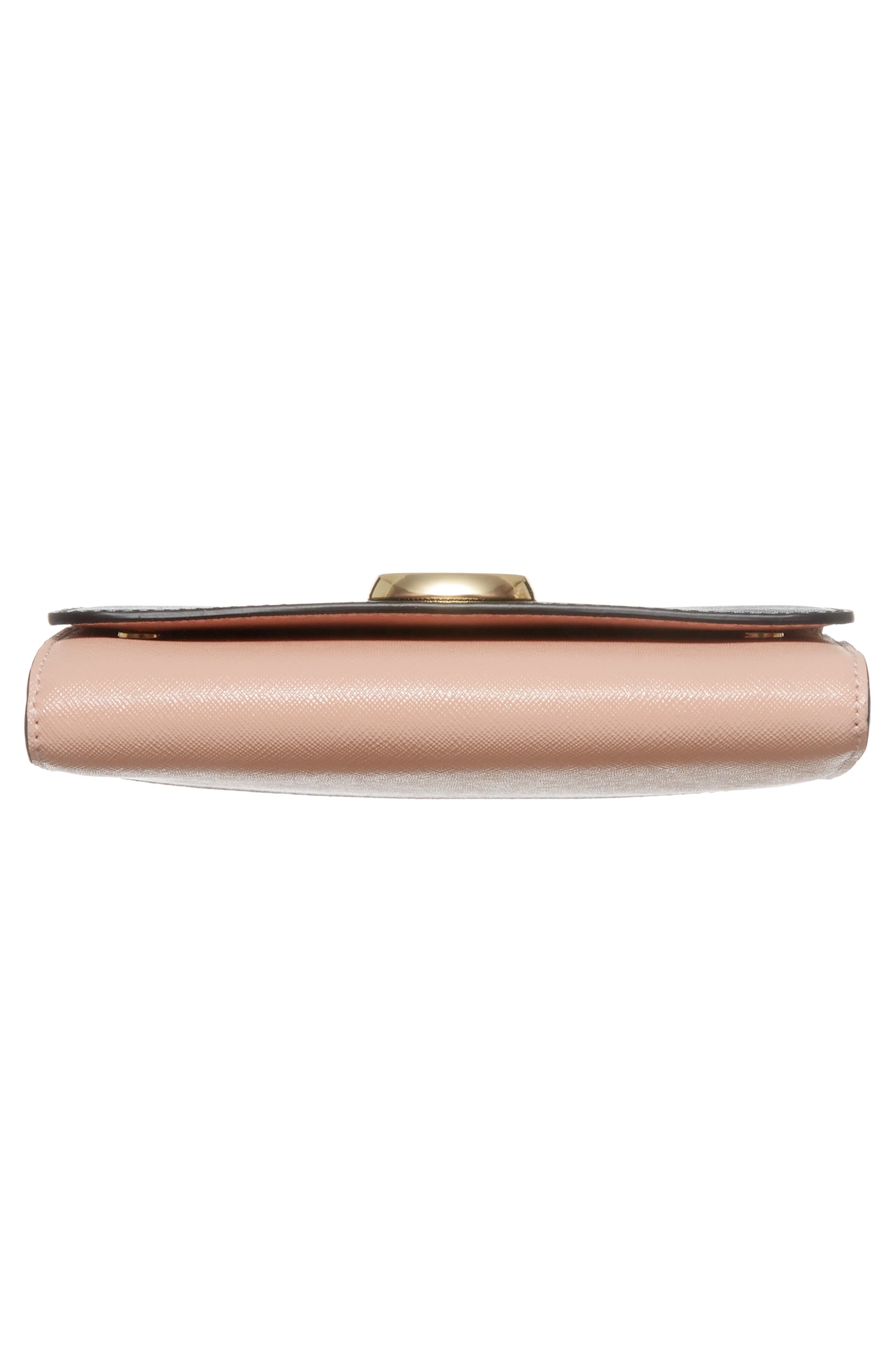 Snapshot Leather Wallet on a Chain, Alternate, color, BLACK/ ROSE