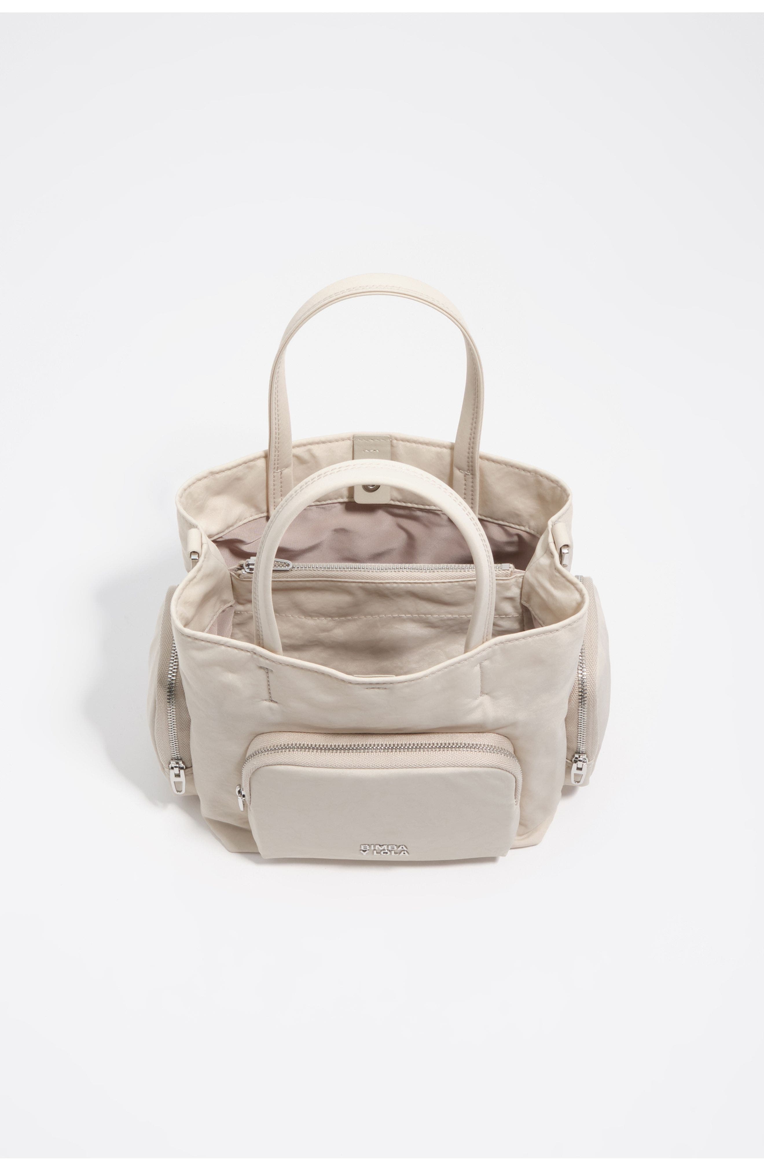Bimba y Lola Mini Nylon Pocket Bag, Alternate, color, Stonewhite