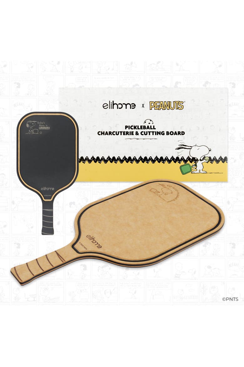 Peanuts Pickleball Charcuterie Cutting Board - Eat Sleep Pickleball Repeat, Alternate, color, Beige