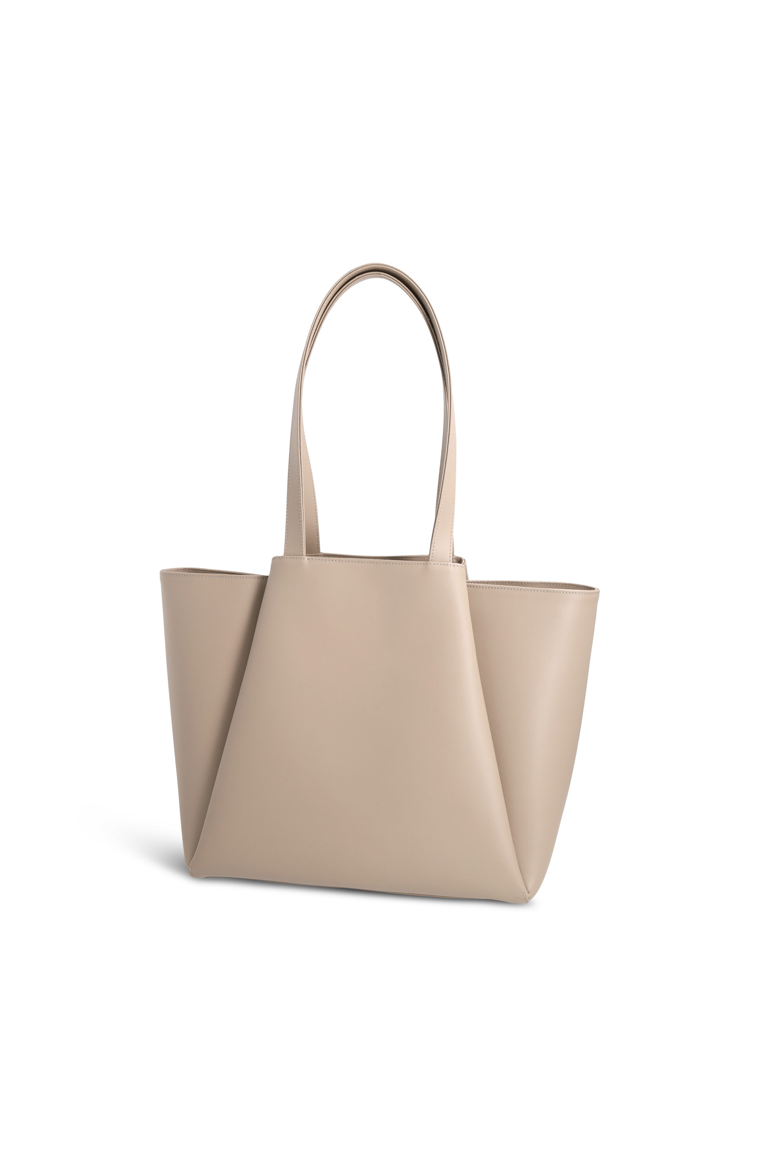 Pyramid Leather Tote Bag, Alternate, color, Greige Taupe