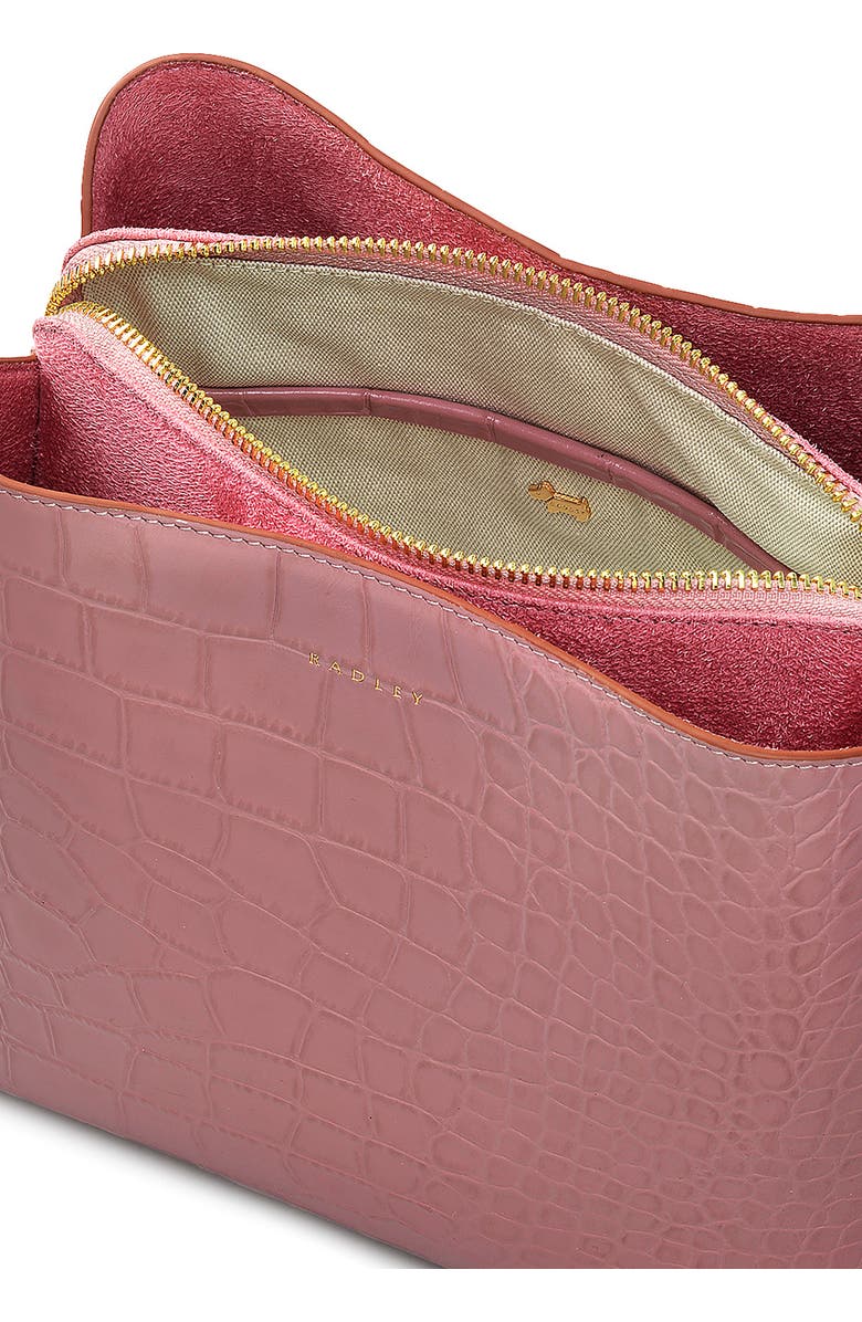 Radley Medium Duke's Place Croc-Embossed Leather Crossbody Bag, Alternate, color, French Rose