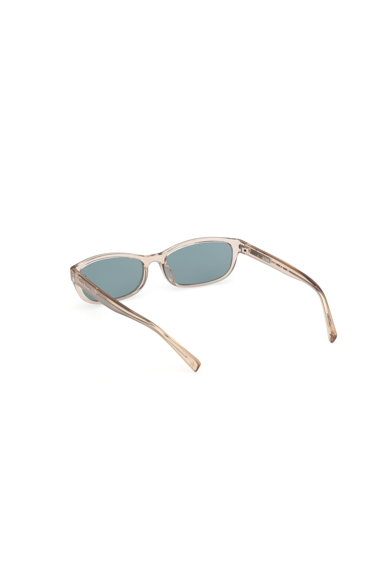 Slim Oval Acetate Sunglasses, Alternate, color, Shiny Beige / Green