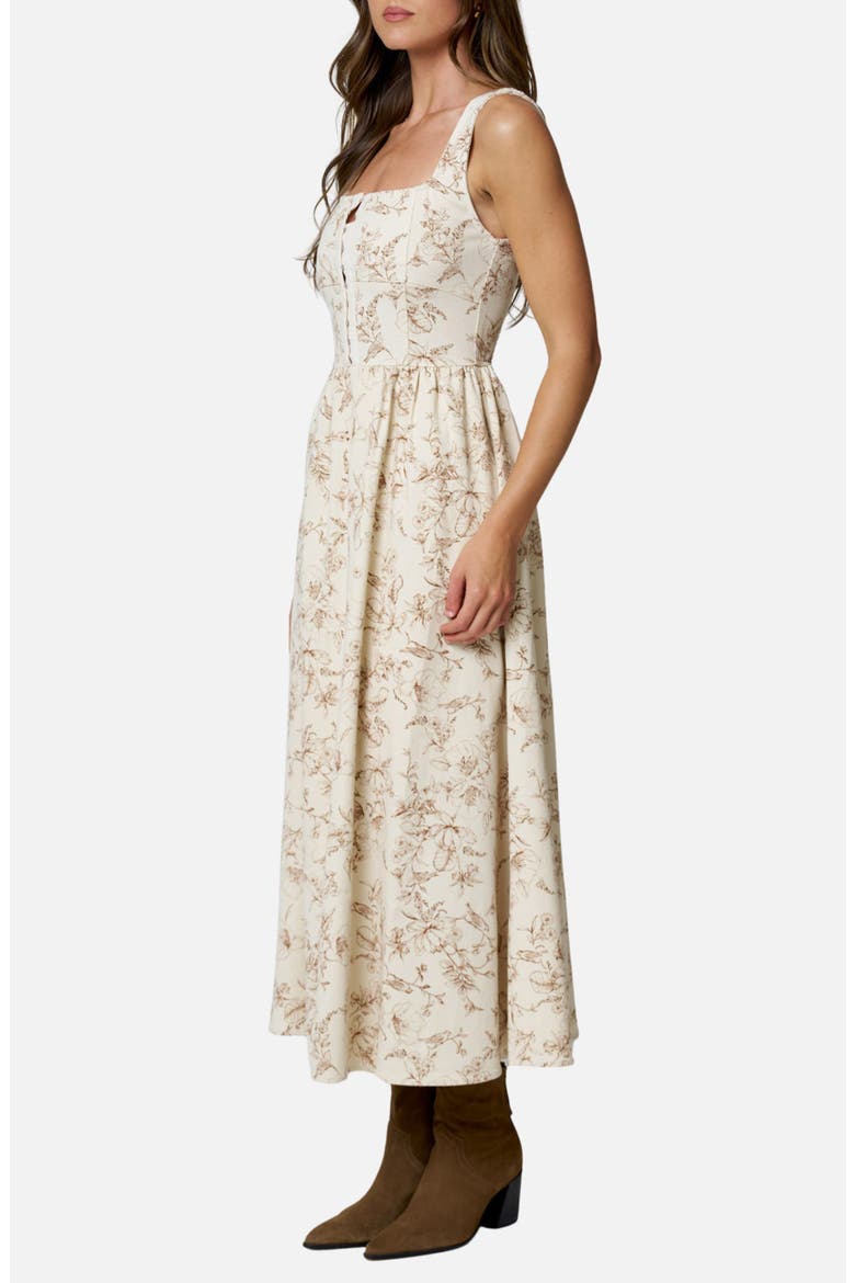 Corset Midi Dress, Alternate, color, OATMEAL