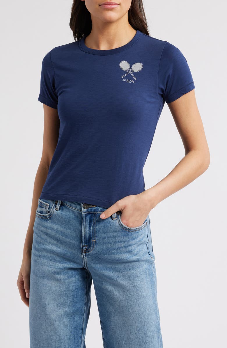 rag & bone Raquet Graphic Shrunken T-Shirt, Main, color, 