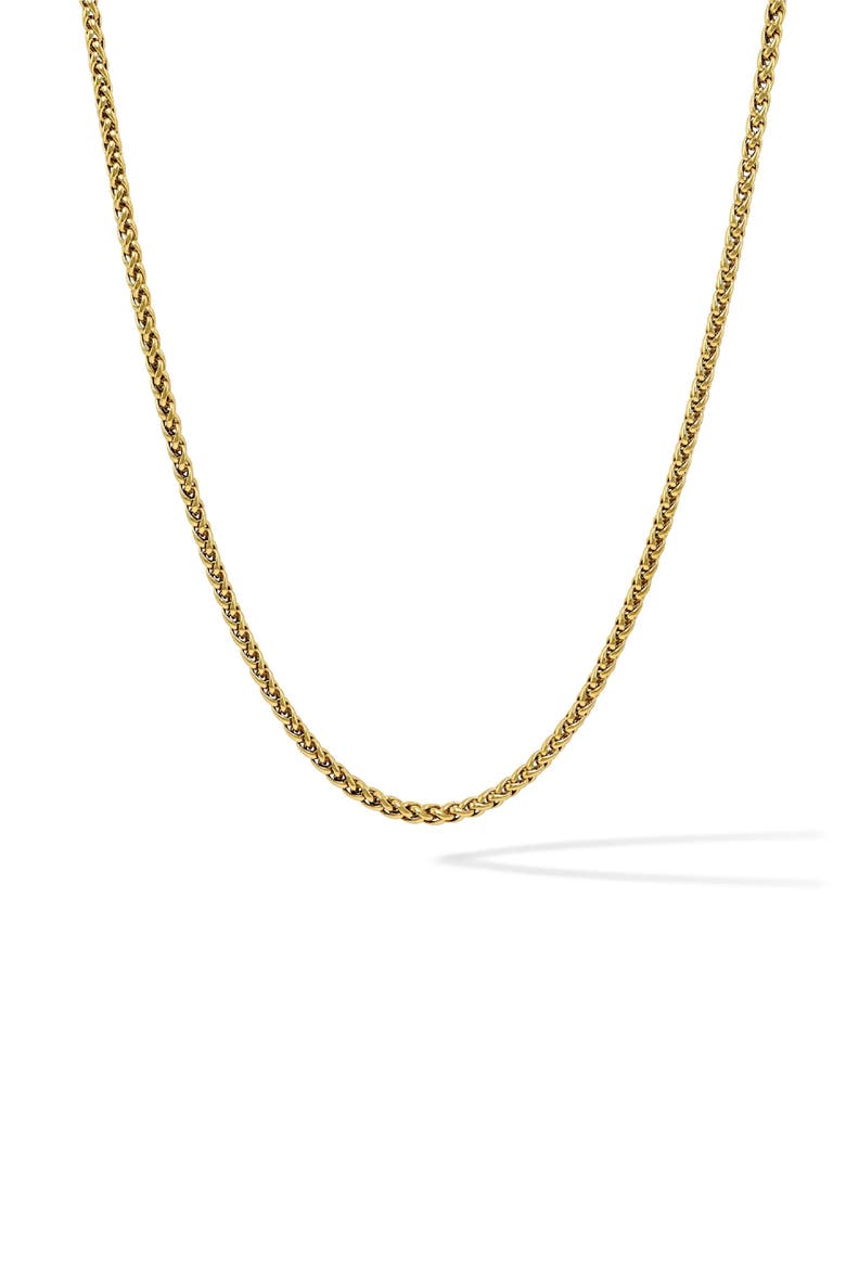 Men's Wheat Chain Necklace, Main, color, GOLD