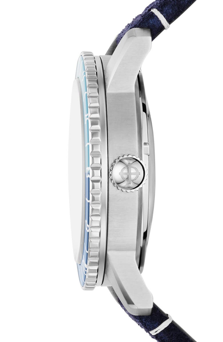 Zodiac GMT Automatic Leather Strap Watch, 40mm, Alternate, color,