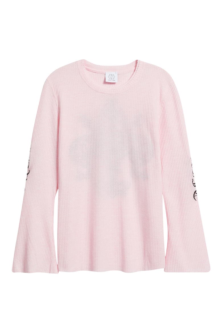 Fleur Embroidered Thermal Knit Top, Alternate, color, PINK