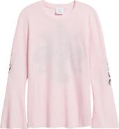 NIKKI LUND Fleur Embroidered Thermal Knit Top