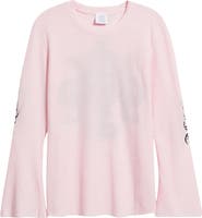 NIKKI LUND Fleur Embroidered Thermal Knit Top