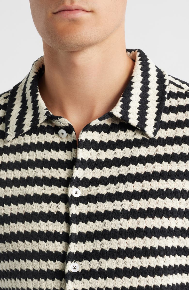 KROST Chevron Stripe Jacquard Knit Button-Up Shirt, Alternate, color, Multi