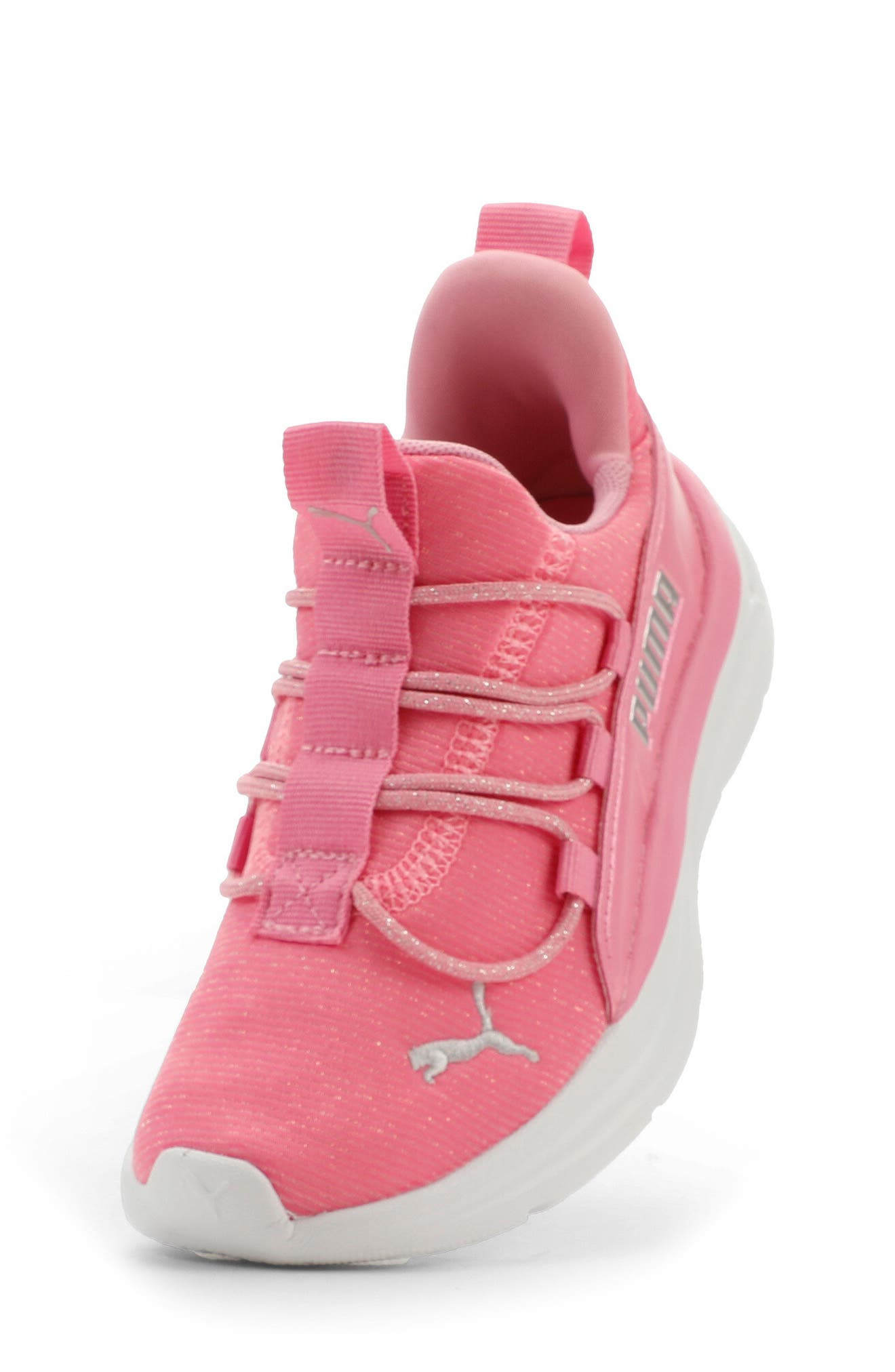 PUMA Kids' One4All 2.0 Easy-On Running Sneaker, Alternate, color, Posie Pink/ Puma Silver