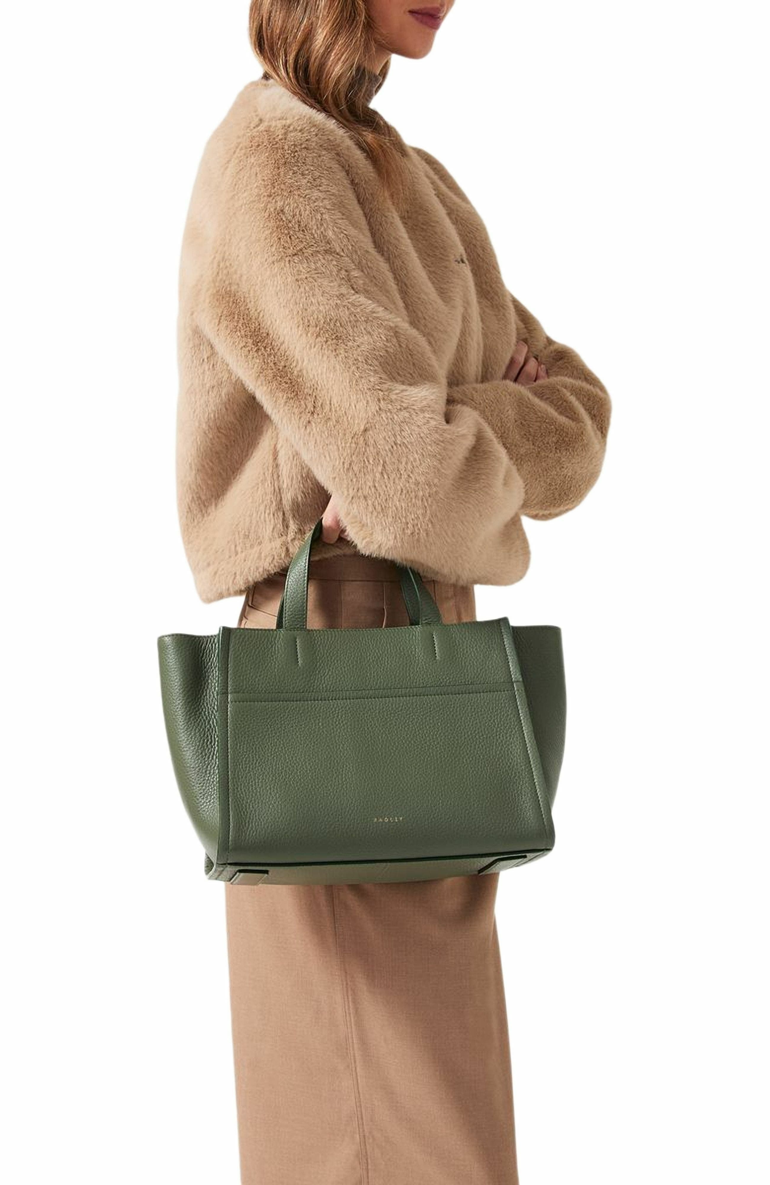 Radley Oak Street Medium Ziptop Satchel Bag, Alternate, color, Olive