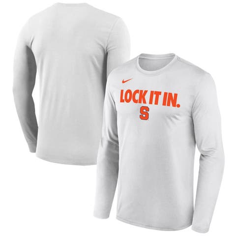 Men's Nike  White Syracuse Orange 2026 On-Court Bench Long Sleeve T-Shirt