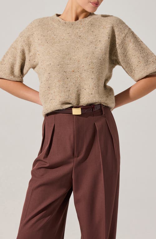 Astr The Label Colette Elbow Sleeve Sweater In Brown