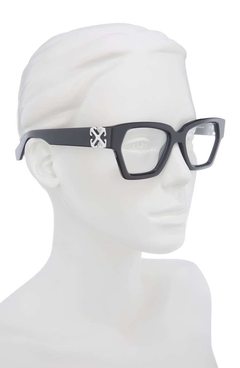 Off-White 50mm Square Optical Glasses, Alternate, color, Black