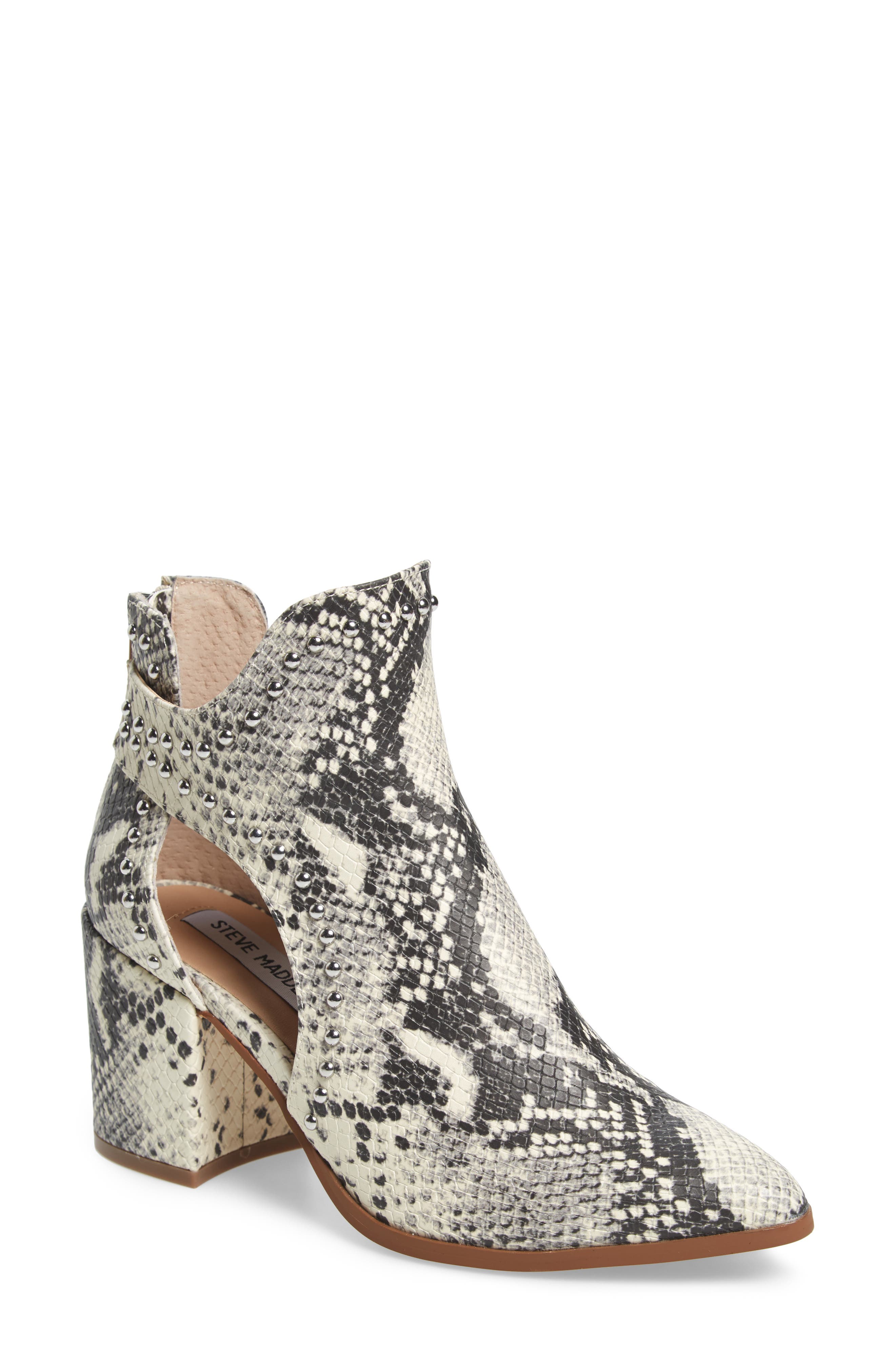 Justice Studded Cutout Bootie, Main, color, SNAKE PRINT