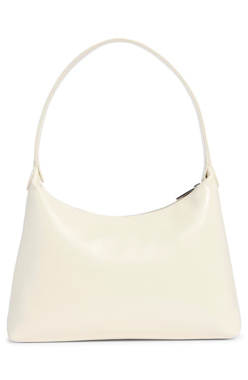 Stand Oil Plump Faux Leather Shoulder Bag In White
