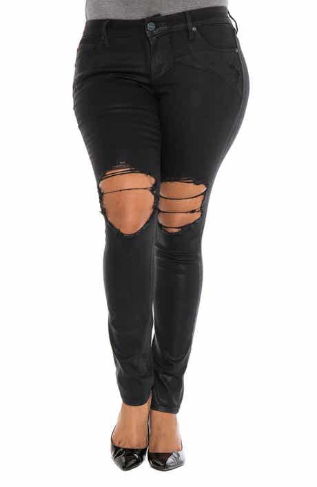SLINK Jeans Destroyed Coated Skinny Jeans