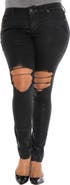 SLINK Jeans Destroyed Coated Skinny Jeans