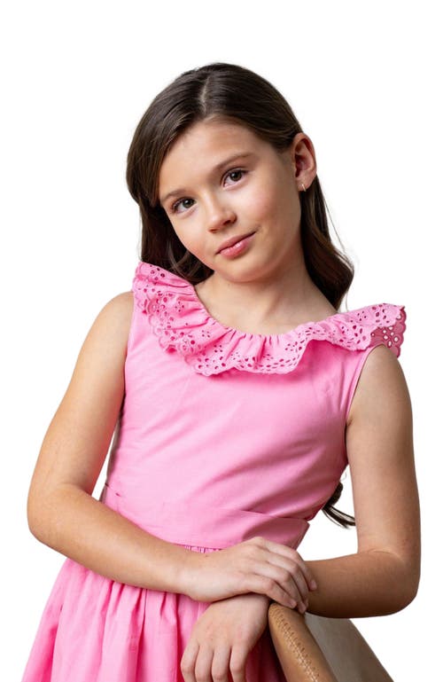 Hope & Henry Girls' Organic Ruffle Collar Party Dress, Toddler In Classic Pink