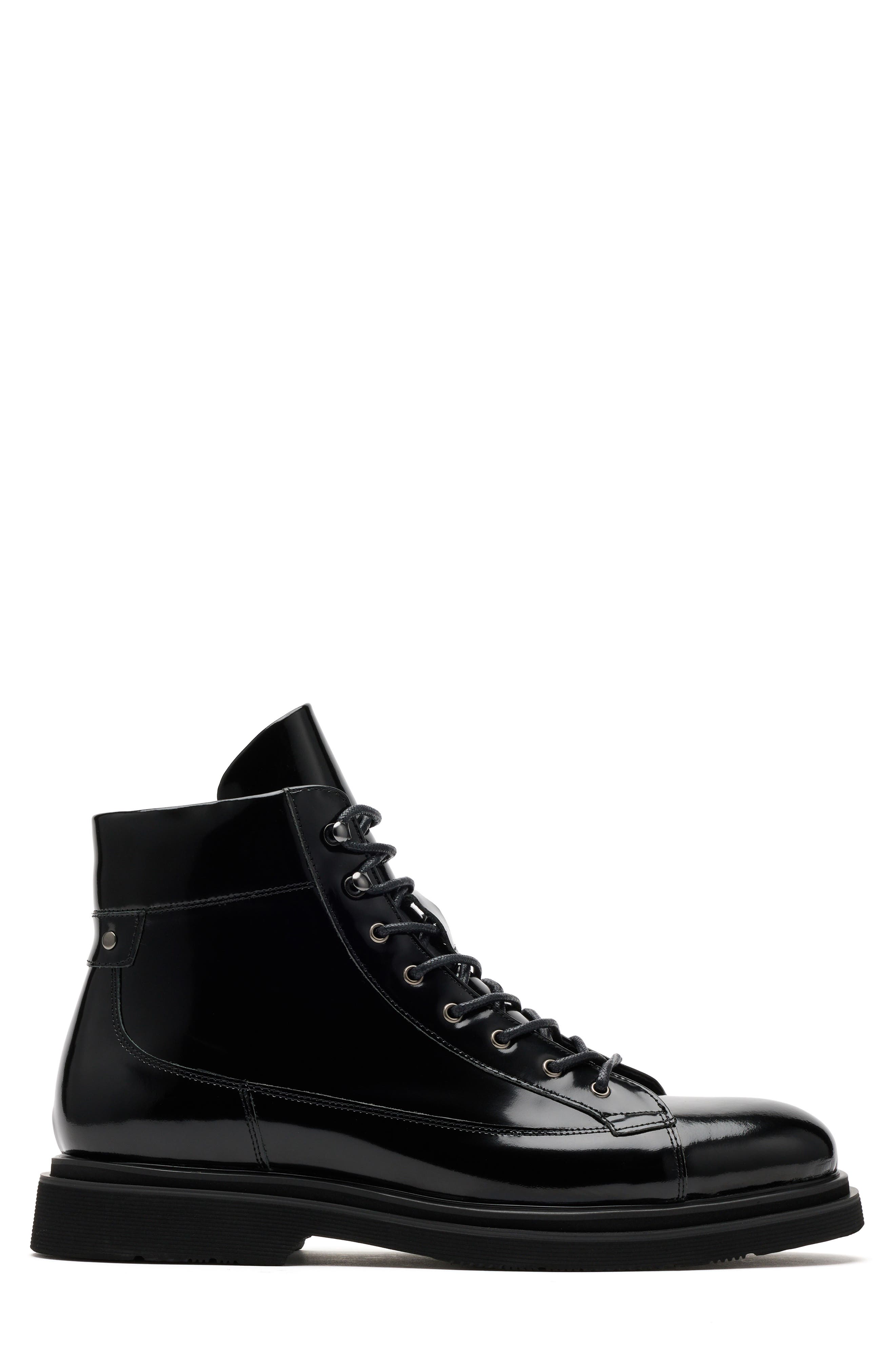 MARC NOLAN Aiden Water Repellent Patent Leather Boot, Main, color, Black Patent
