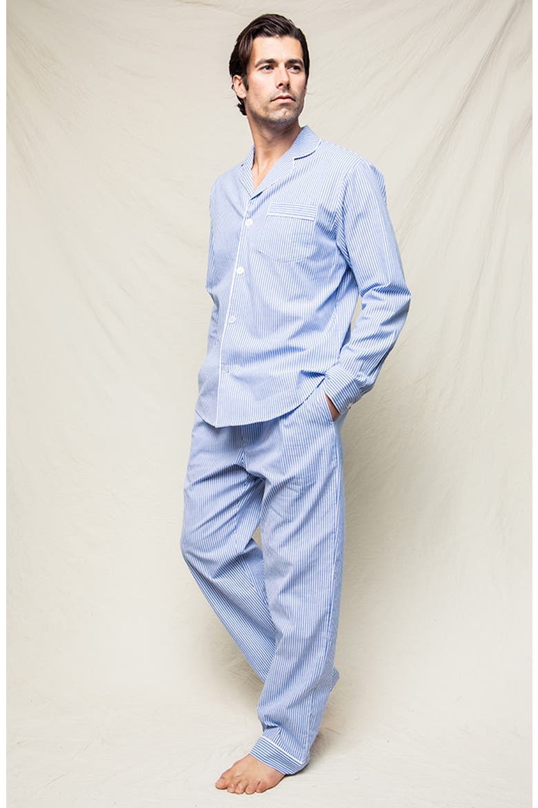 Seersucker Pajama Set, Alternate, color, BLUE