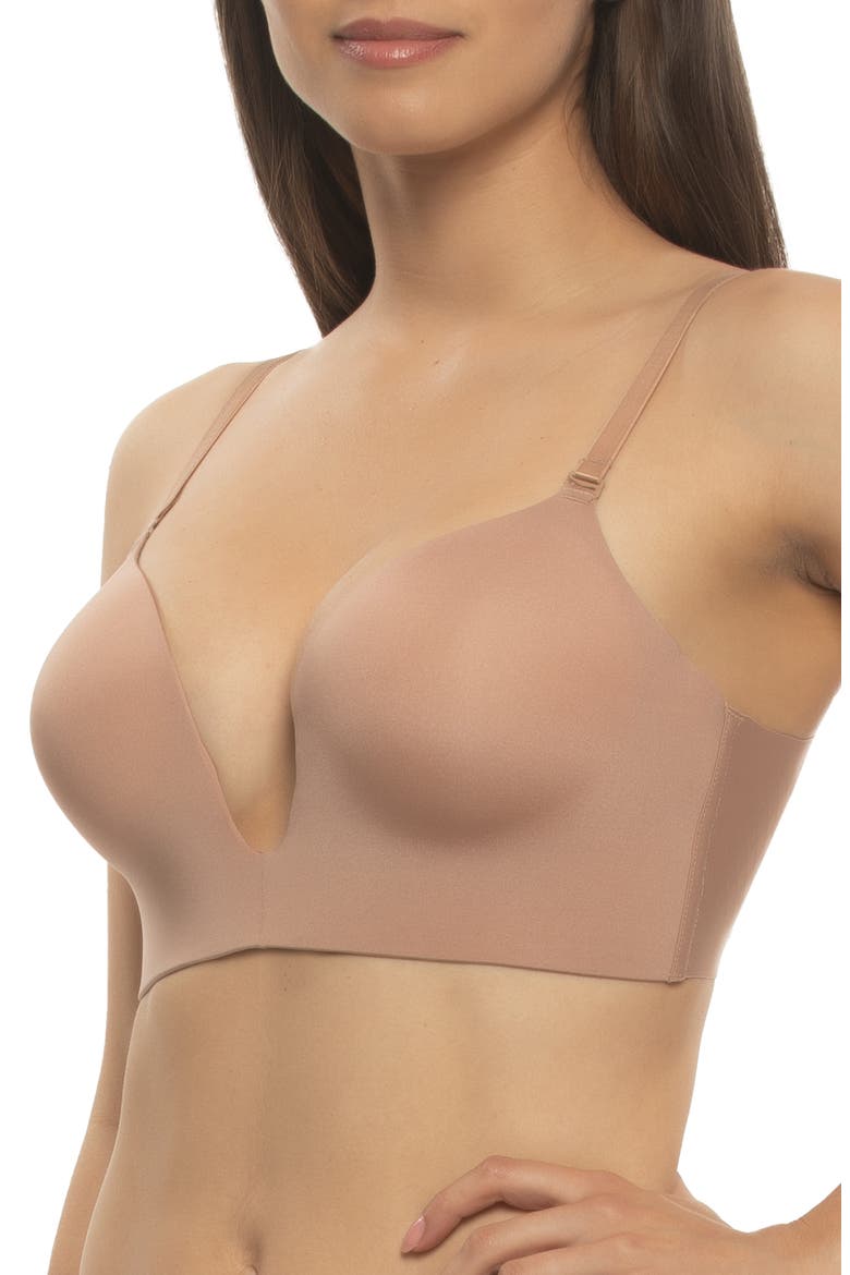 Entice Longline Plunge Push-Up Bra, Alternate, color, SUEDE