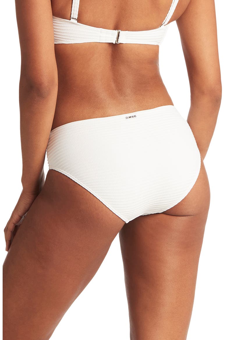 Textured Bikini Bottoms, Alternate, color, WHITE