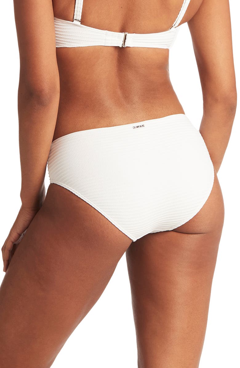 Sea Level Textured Bikini Bottoms, Alternate, color, White