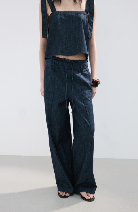 Wide Leg Denim Pants