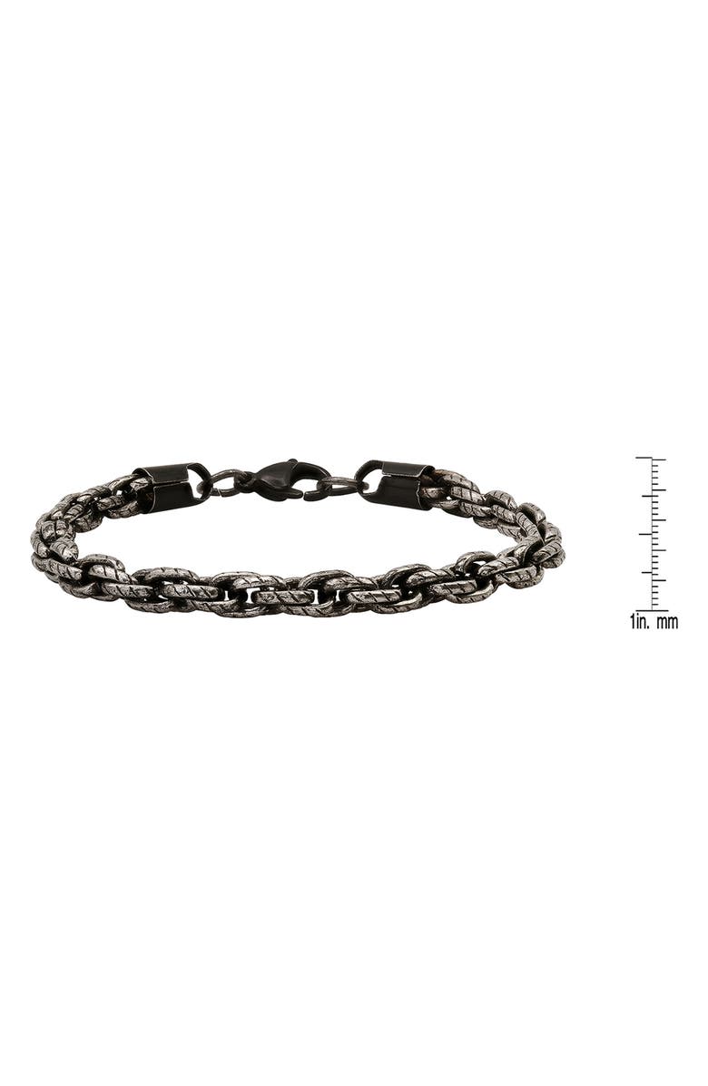 HMY JEWELRY Men's Oxidized Stainless Steel Chain Bracelet, Alternate, color, Oxidized