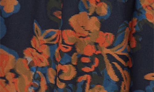 Lost + Wander Embers Bloom Long Sleeve Tiered Dress In Brown