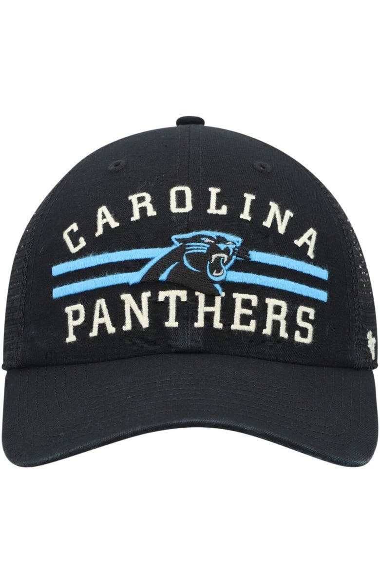 '47 Men's '47 Black Carolina Panthers Highpoint Trucker Clean Up Snapback Hat, Alternate, color,