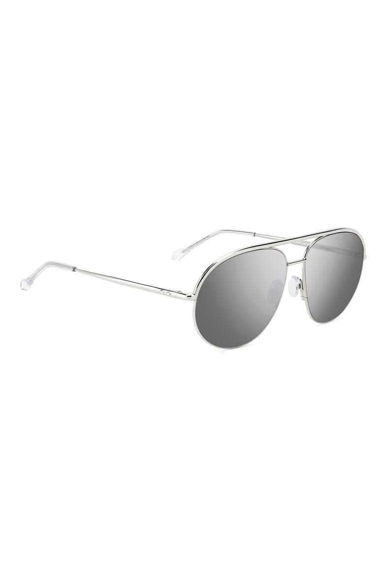 62mm Oversize Navigator Sunglasses, Alternate, color, PALLADIUM/ SILVER SP