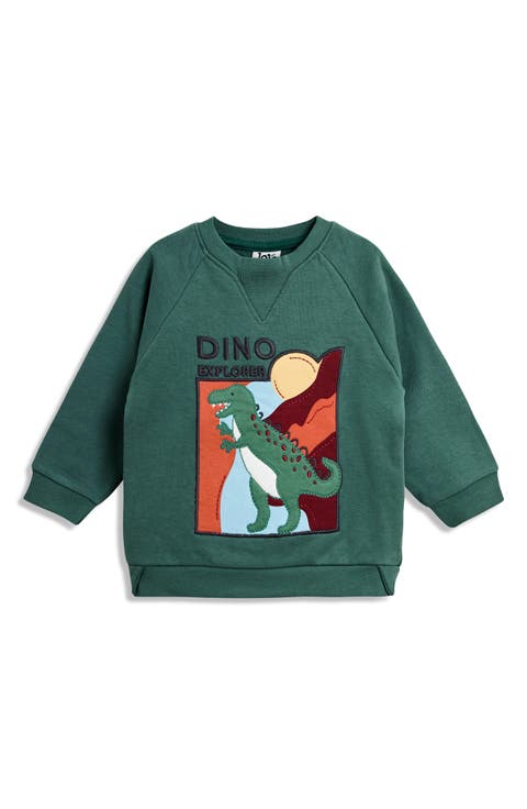 Kids' T-Rex Appliqué Cotton Sweatshirt (Toddler & Little Kid)