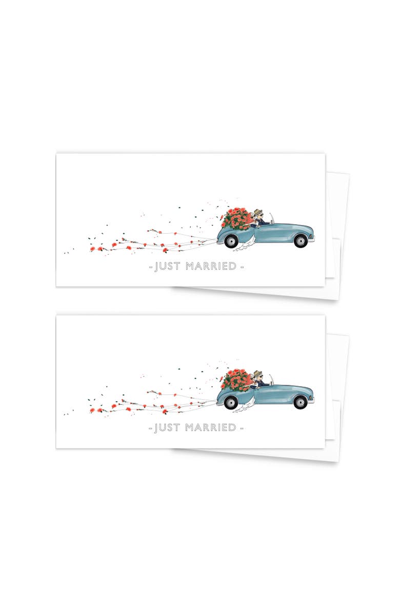 2ct Just Married Long Greeting Card Pack, Main, color, Multi-Pack