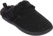 FLOOPI Faux Fur Trim Velour Clog Slipper