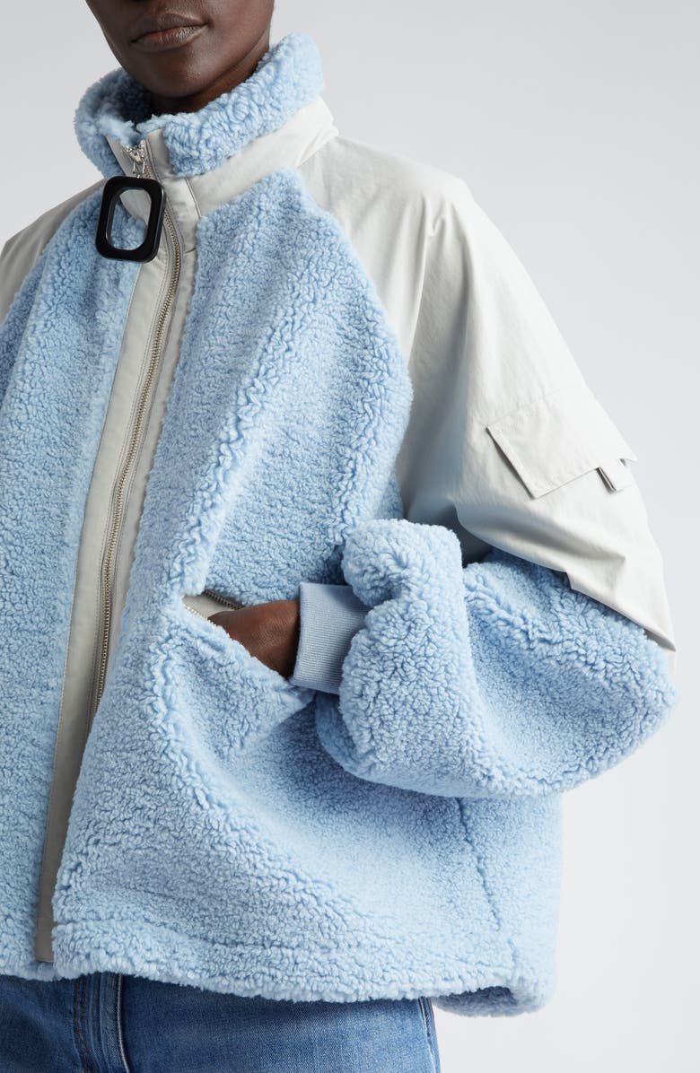 JW Anderson Oversize Mixed Media Colorblock Track Jacket, Alternate, color,