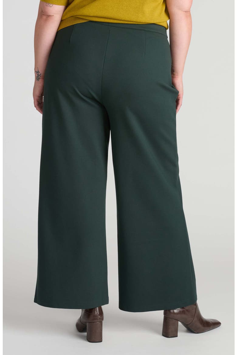 Stephanie Wide Leg Ponte Pants, Alternate, color, GREEN GEMSTONE