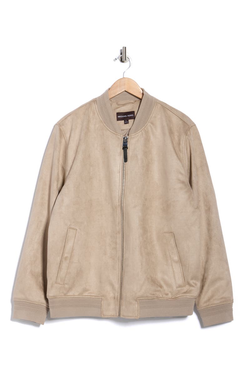 Michael Kors Maxwell Bomber Jacket, Alternate, color, Latte