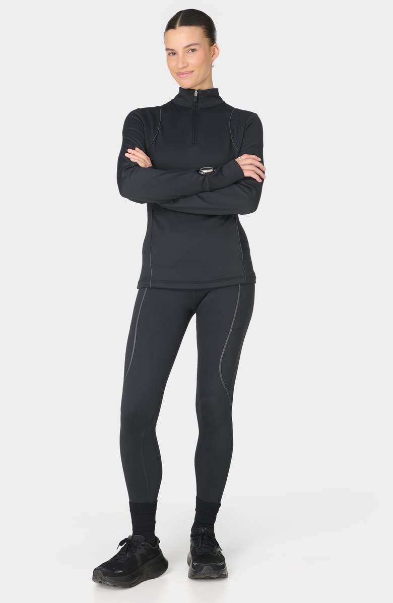 Sweaty Betty Therma Midlayer Half Zip Jacket, Alternate, color, Black