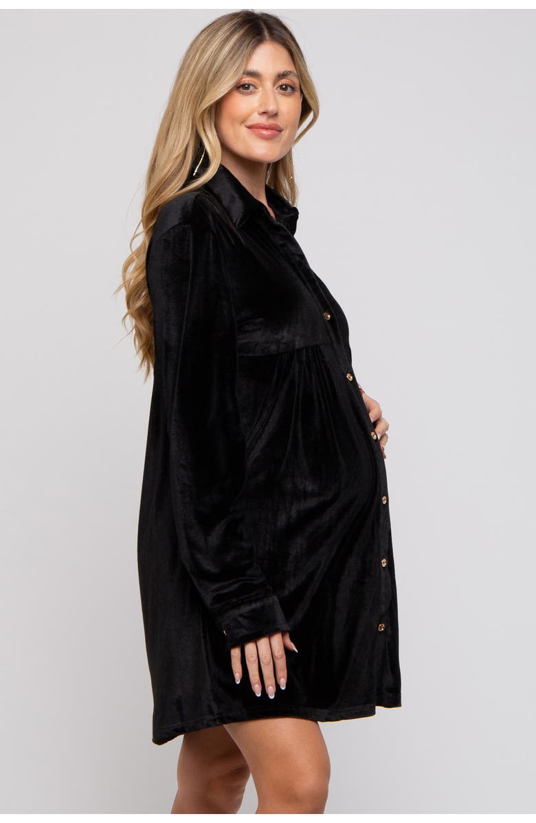 PinkBlush Velvet Button Down Dress, Alternate, color, Black