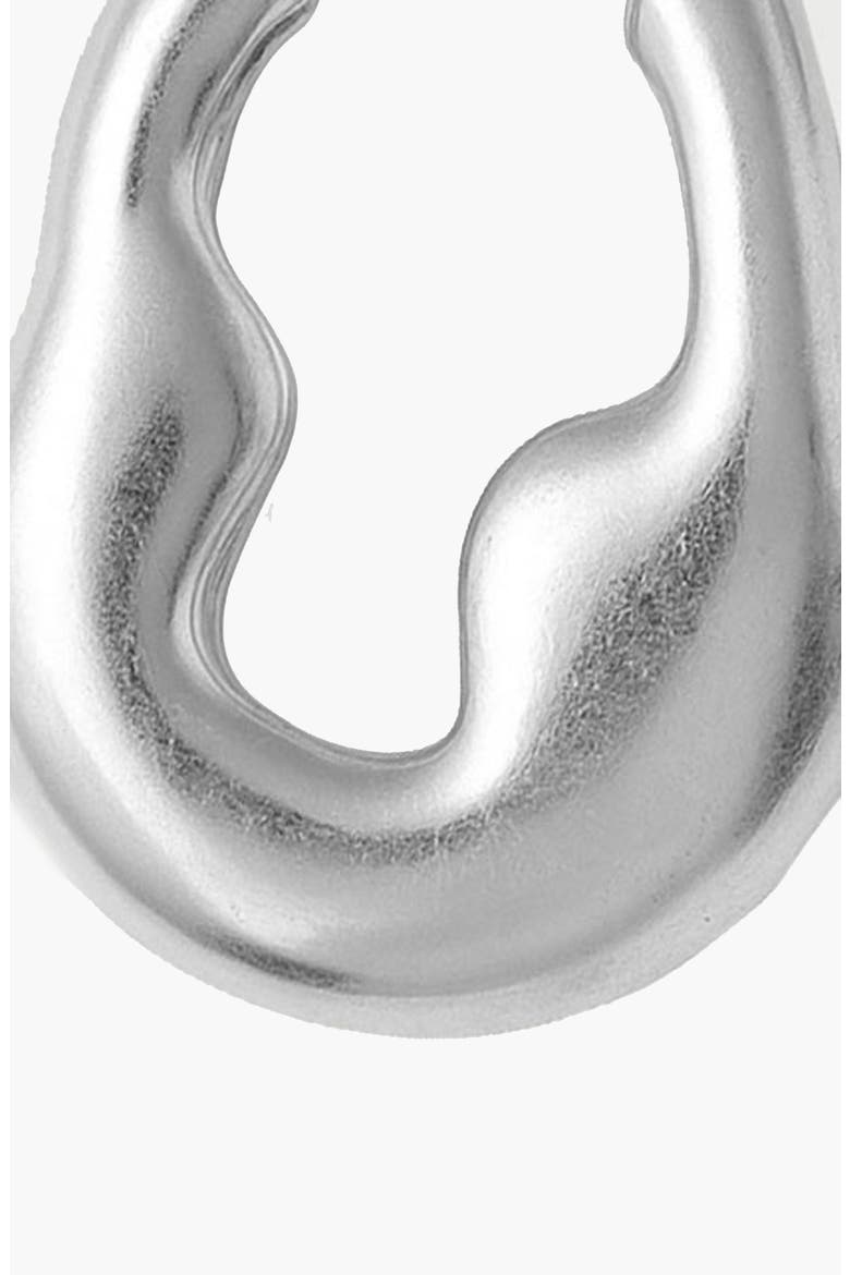 Luna Drop Hoops in Silver, Alternate, color, Silver