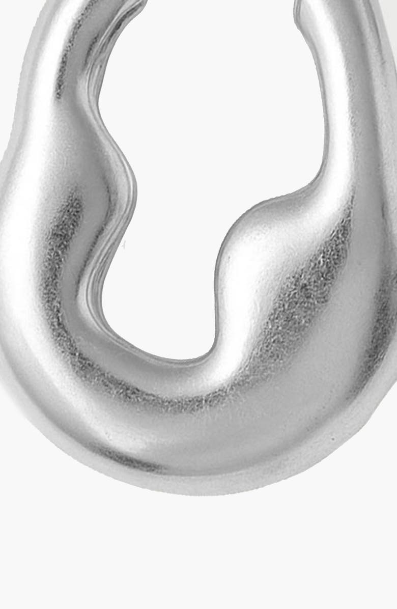 YOJ Luna Drop Hoops in Silver, Alternate, color, Silver