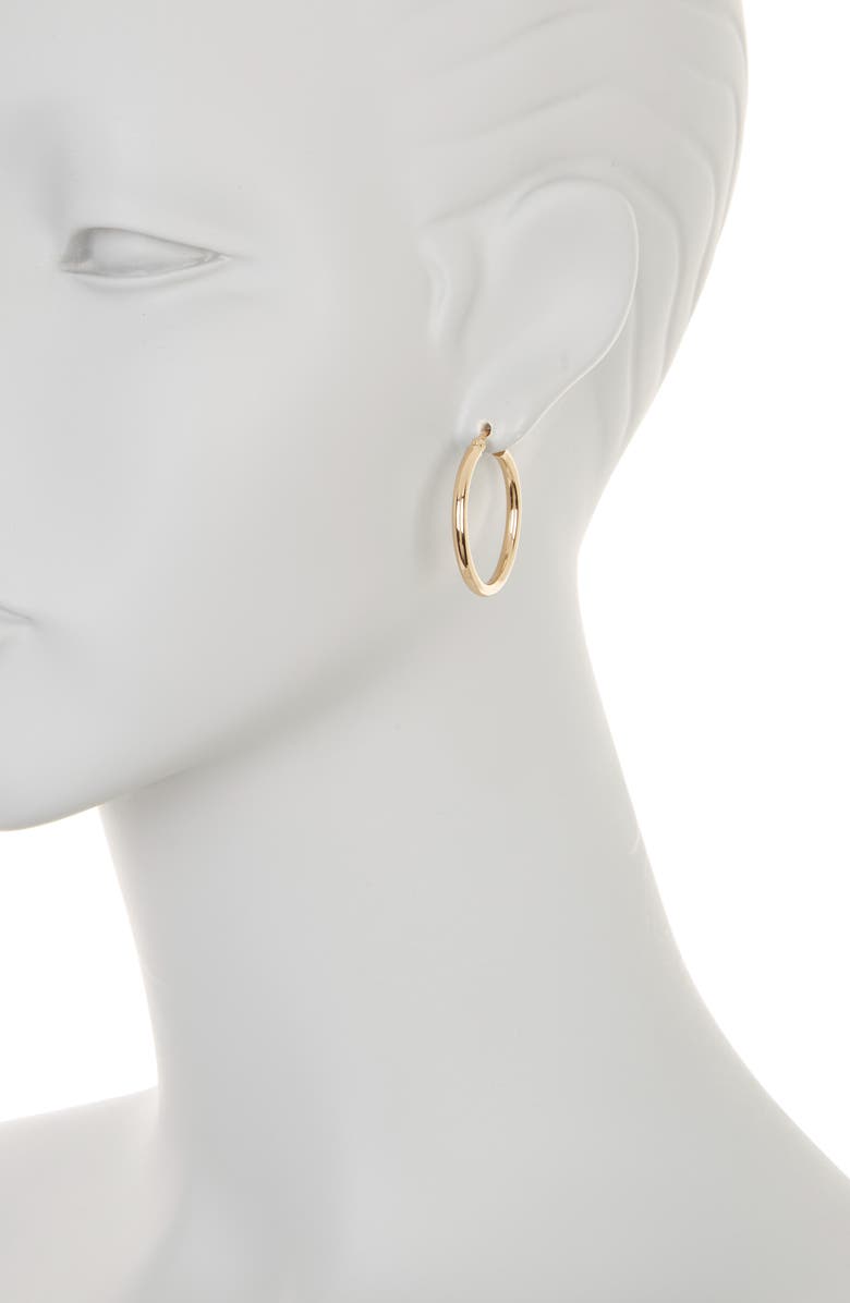 Argento Vivo Sterling Silver Medium Tube Hoop Earrings, Alternate, color, Gold