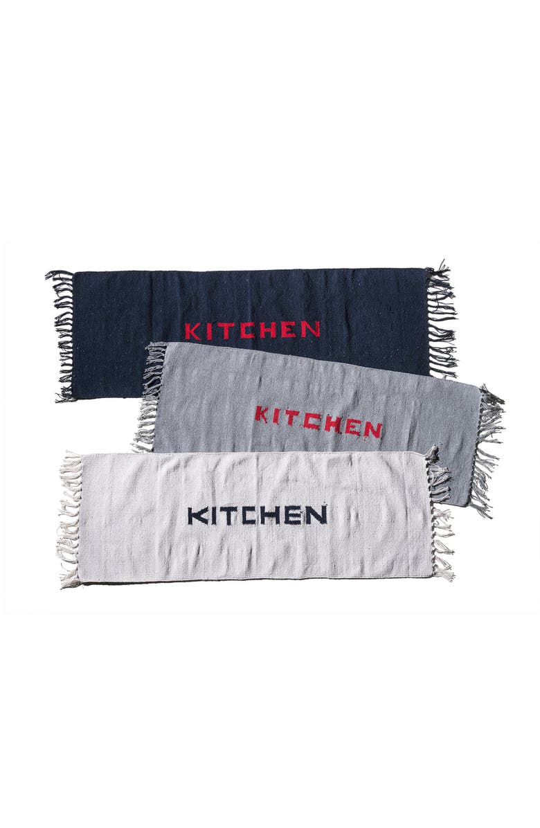 PUEBCO Handloomed Recycle Yarn Kitchen Mat, Alternate, color, Light Grey