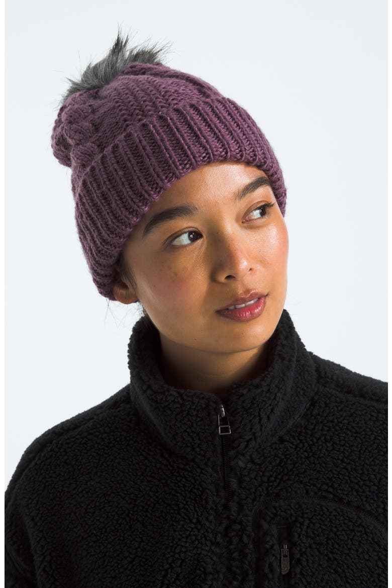 Oh Mega Faux Fur Pom Beanie, Alternate, color, MIDNIGHT MAUVE