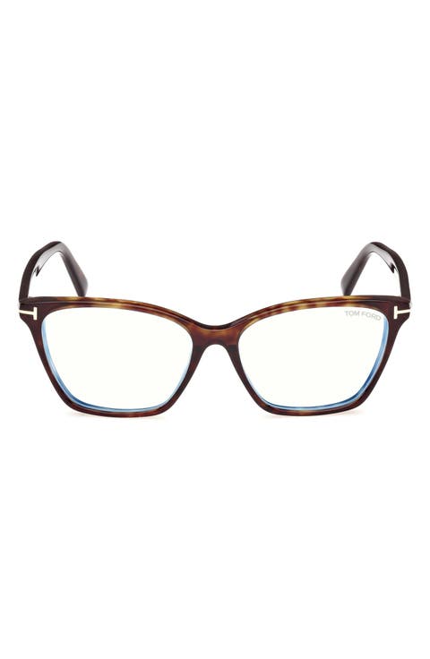 56mm Cat Eye Blue Light Blocking Optical Glasses