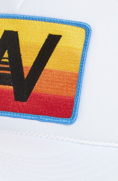 Aviator Nation Logo Rainbow Trucker Hat In White